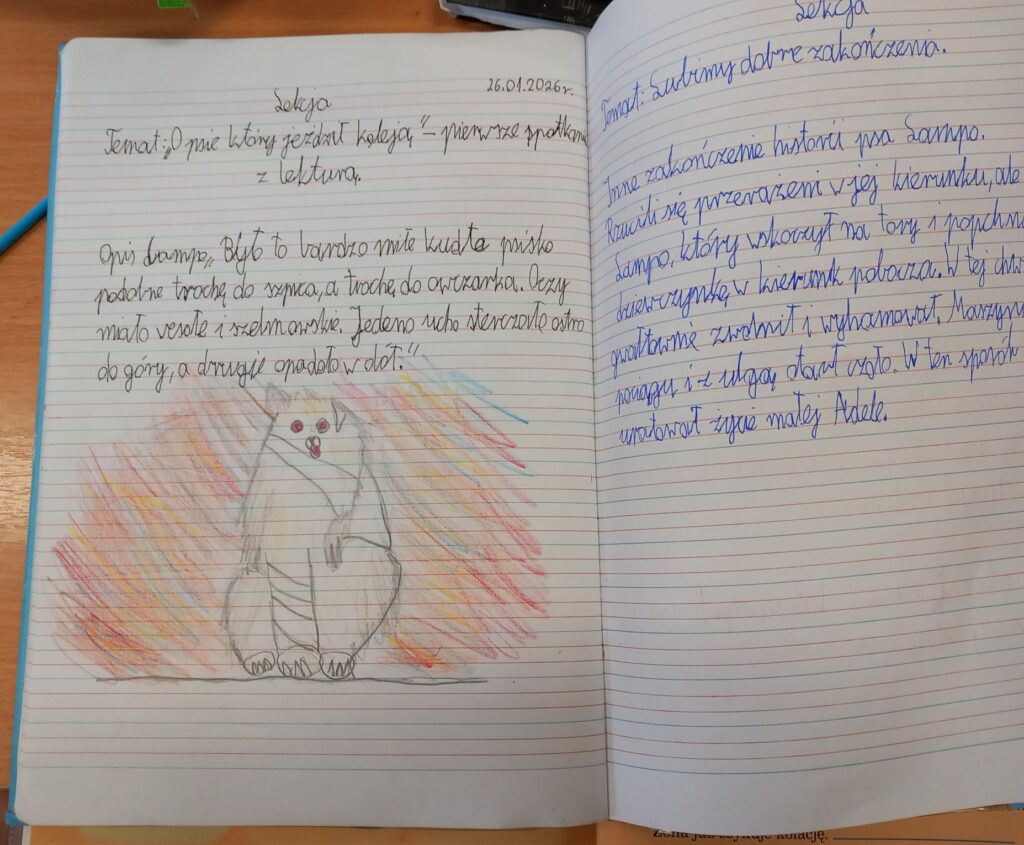 Zdjęcie 4 z 12 – Spotkanie z lekturą klasy 3a i 3b „O psie ,który jeździł koleją”