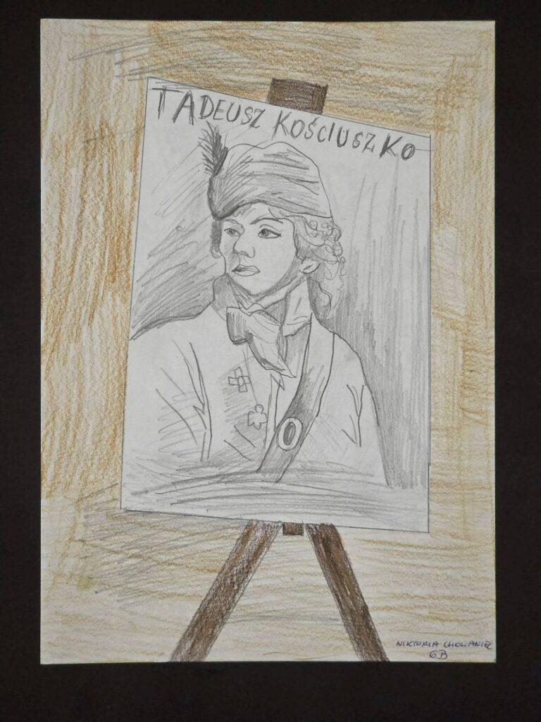 Zdjęcie 15 z 17 – Wyniki Szkolnego Konkursu Plastycznego „Portret Naszego Patrona Tadeusza Kościuszki”